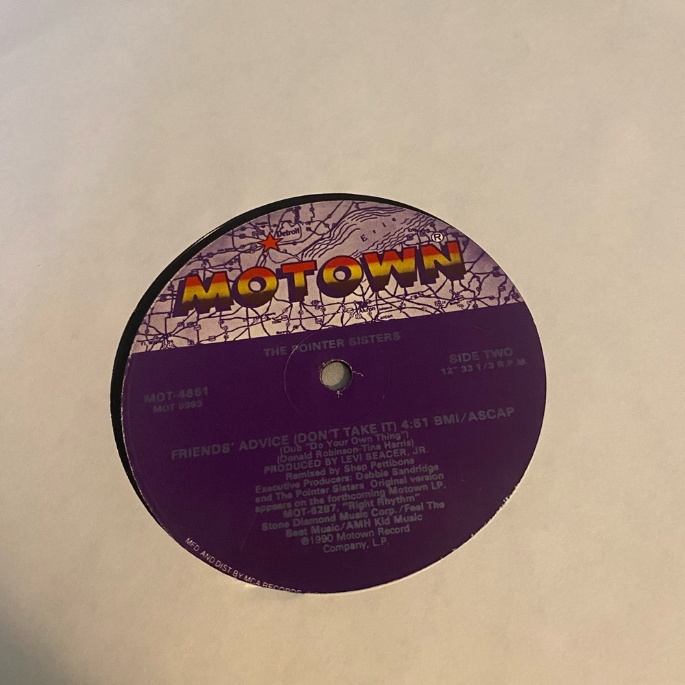 The Pointer Sisters "Friend's Advice (Don't Take it) 1990 12inch Vinyl Record - Picture 3 of 6